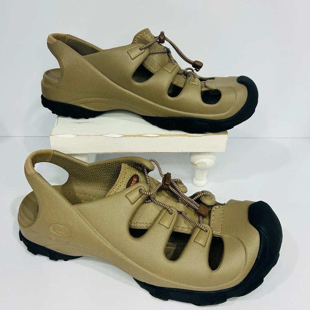 CROCS Tan Beach/ Trail Blazer Sandals Size 12.5